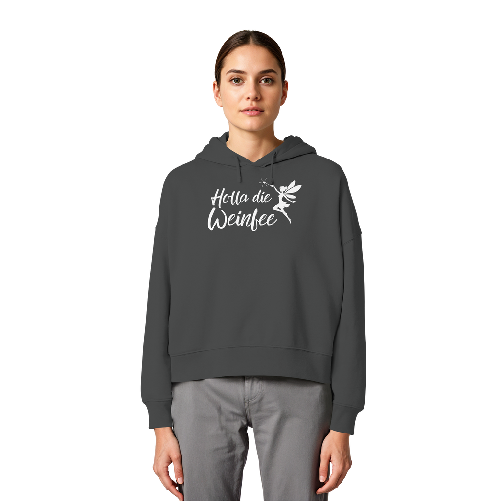 Holla die Weinfee - Womens Organic Boxcut Hoodie