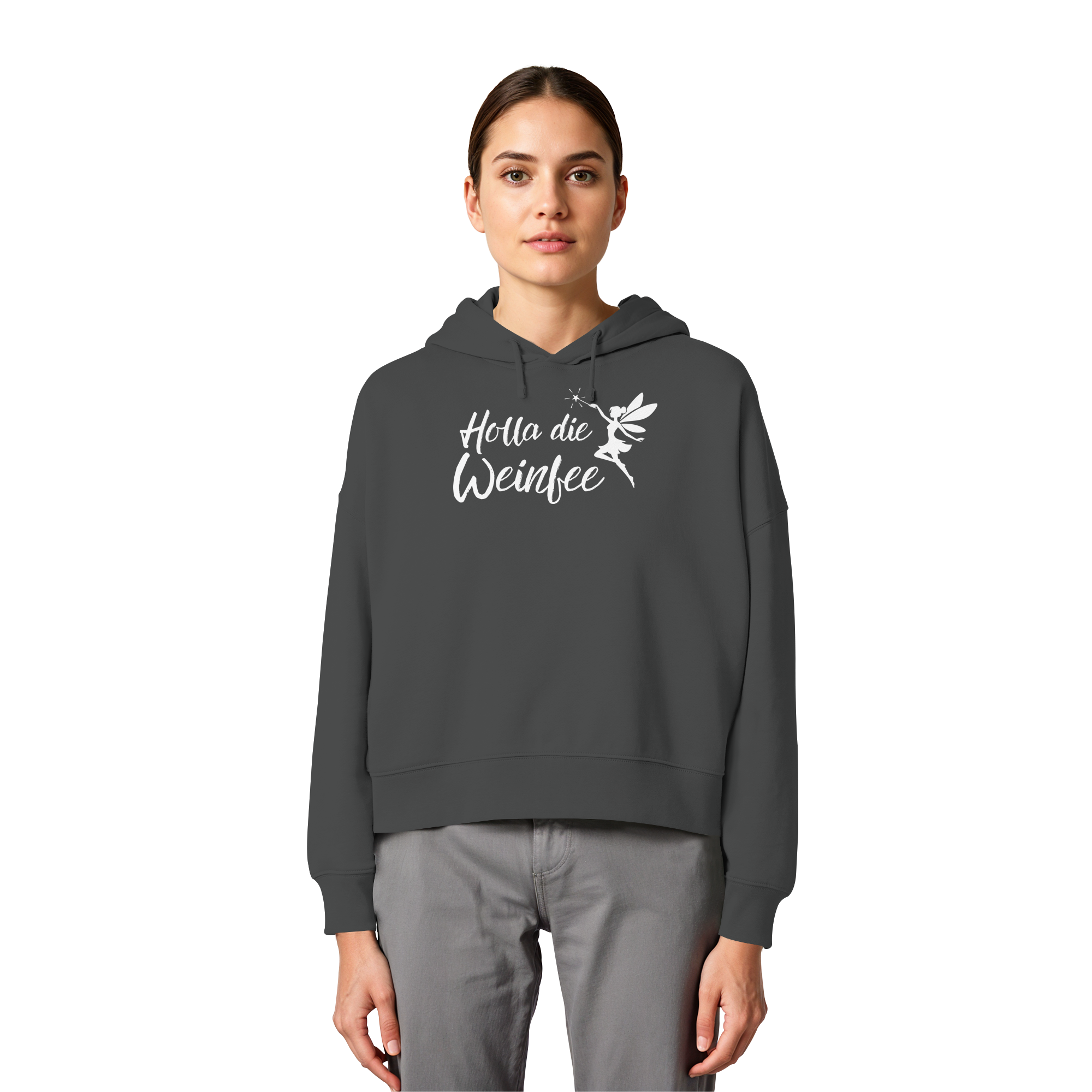Holla die Weinfee - Womens Organic Boxcut Hoodie