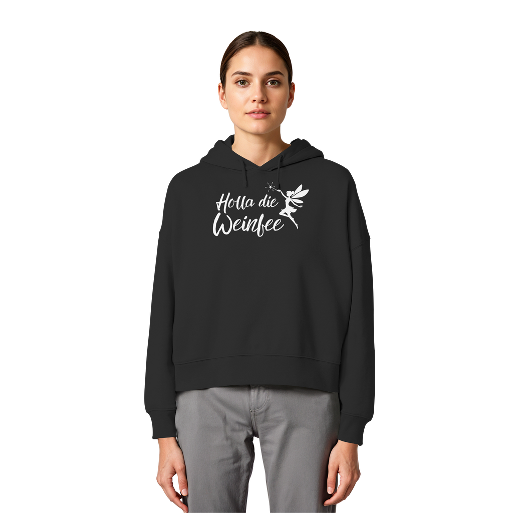 Holla die Weinfee - Womens Organic Boxcut Hoodie