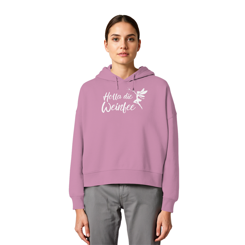 Holla die Weinfee - Womens Organic Boxcut Hoodie