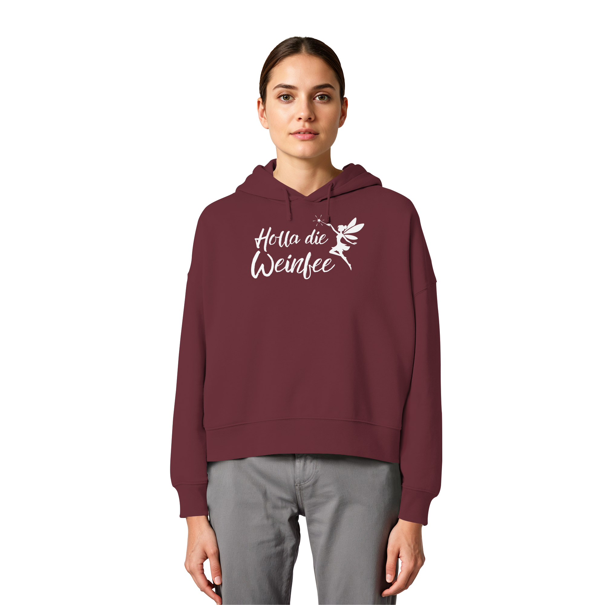 Holla die Weinfee - Womens Organic Boxcut Hoodie