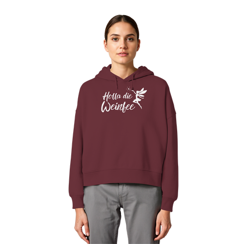 Holla die Weinfee - Womens Organic Boxcut Hoodie