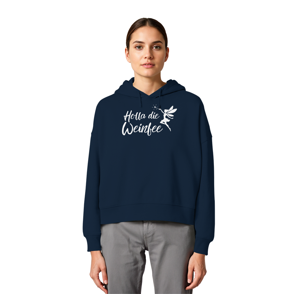 Holla die Weinfee - Womens Organic Boxcut Hoodie
