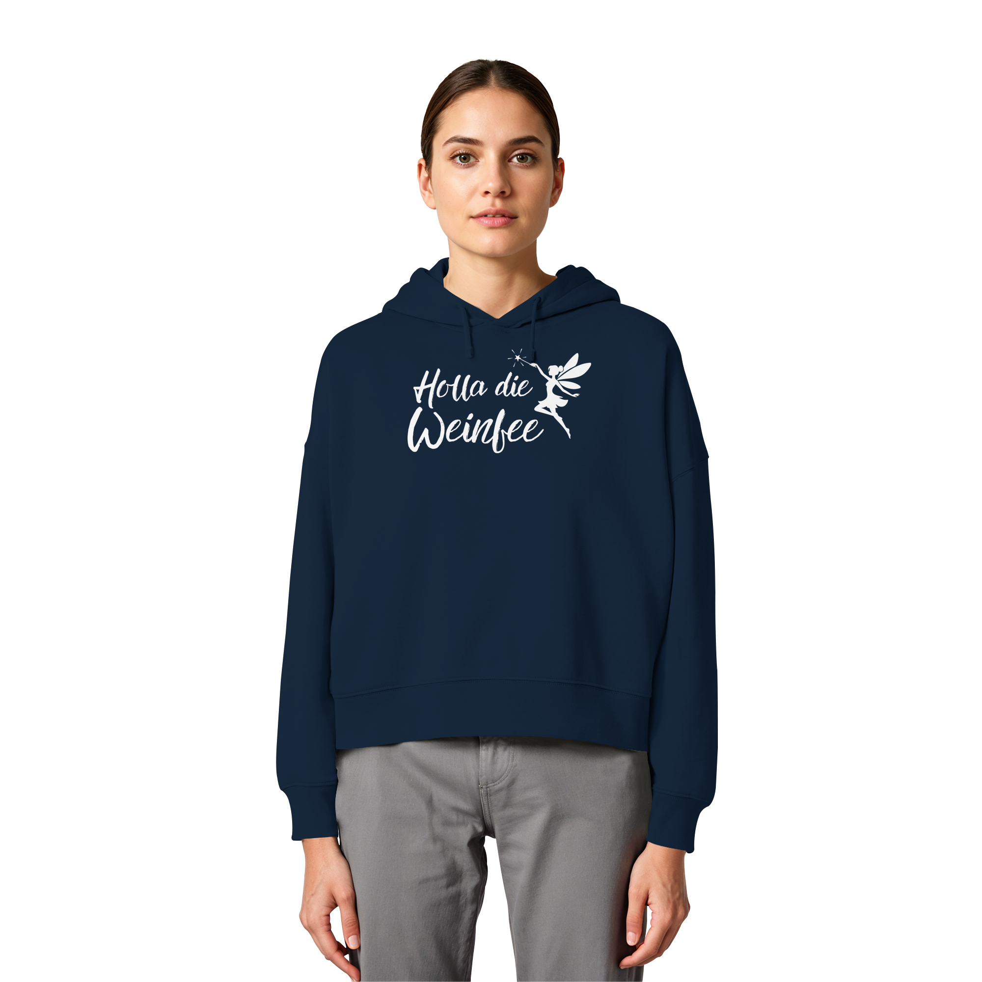Holla die Weinfee - Womens Organic Boxcut Hoodie