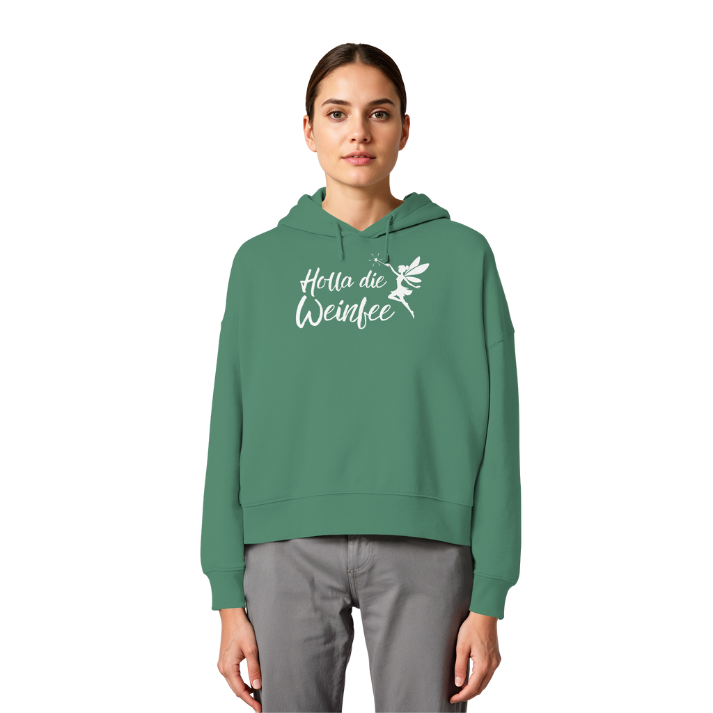 Holla die Weinfee - Womens Organic Boxcut Hoodie