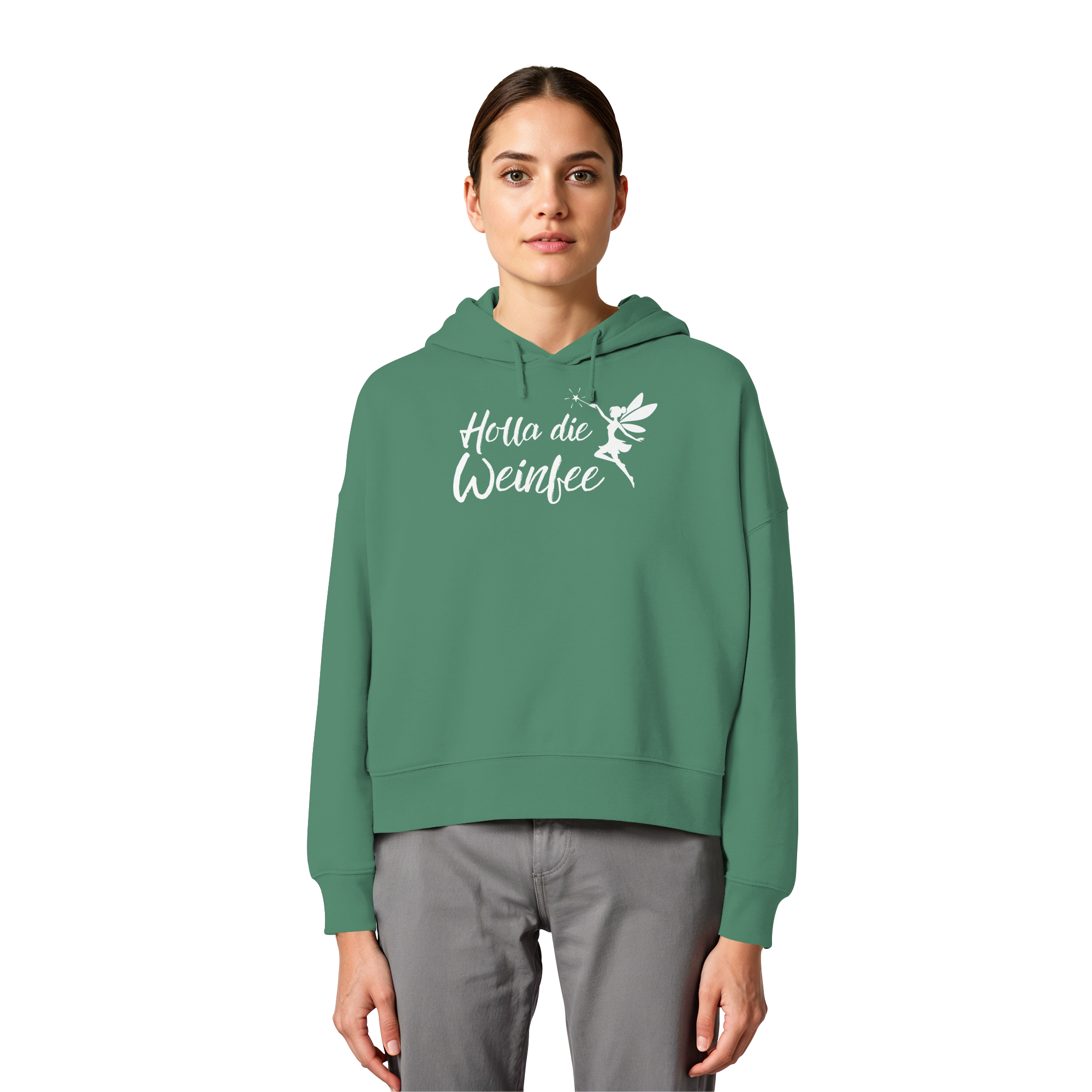 Holla die Weinfee - Womens Organic Boxcut Hoodie