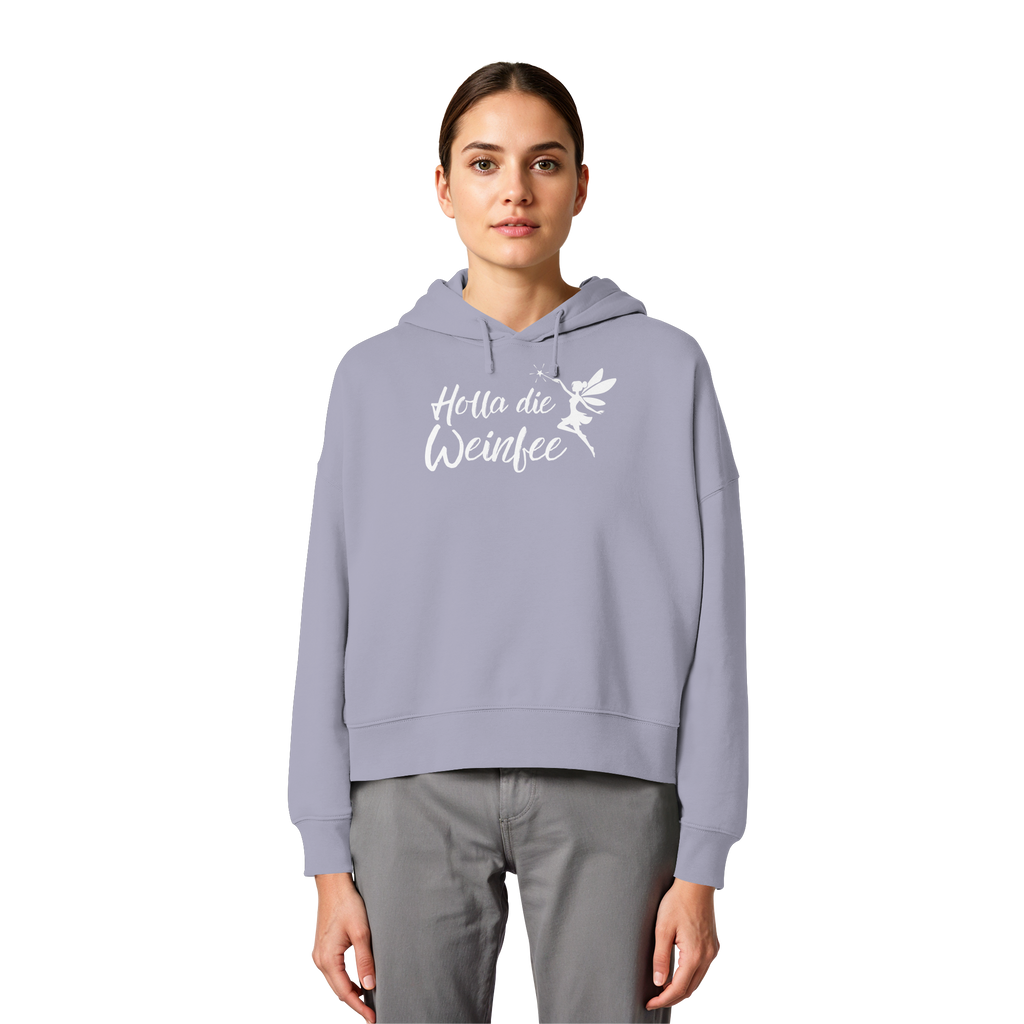 Holla die Weinfee - Womens Organic Boxcut Hoodie