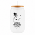 Wunderschöner Scheißtag - Women Edition - Trinkglas mit Bambusdeckel & Glasstrohhalm
